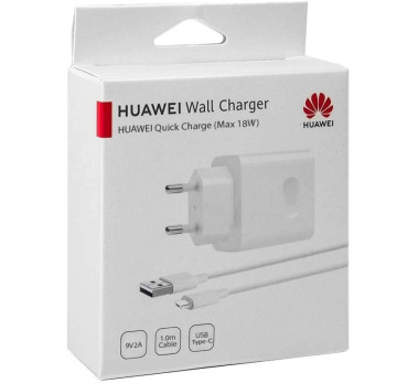 CHARGEUR ORIGINE HUAWEI - QUICK CHARGER - 18W - 9V/2A - + CABLE USB-C