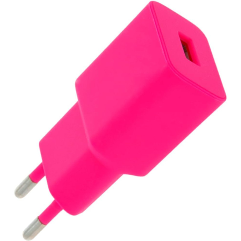Setty Bloc Chargeur secteur universel 2.4A12W USB-A- Rose