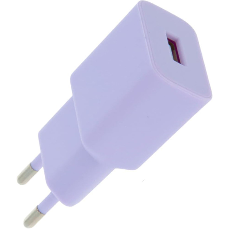 Setty Bloc Chargeur secteur universel 2.4A12W USB-A- Lila